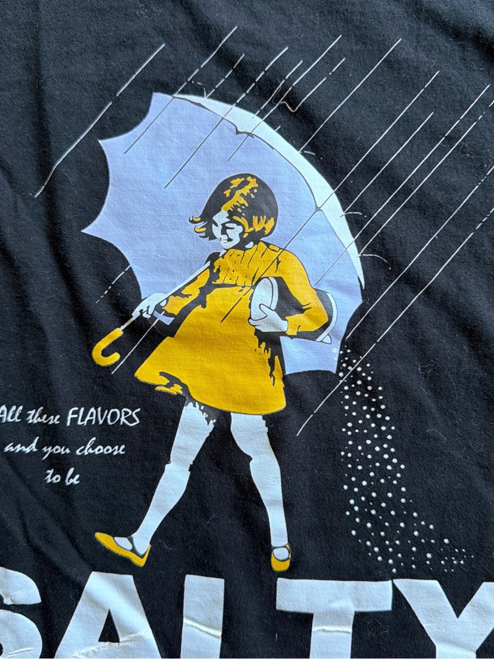 Salty Graphic Tee in Black with Yellow Accent - Picture 3 of 4